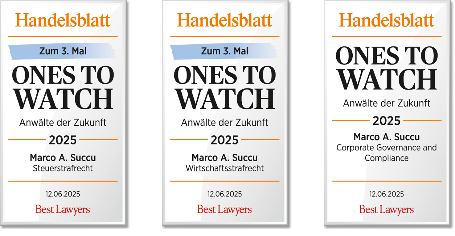 Auszeichnungen Handelsblatt Best Lawyers 2025 – Marco Succu